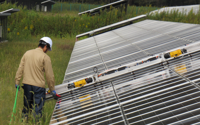 太陽光発電パネル自動洗浄システム